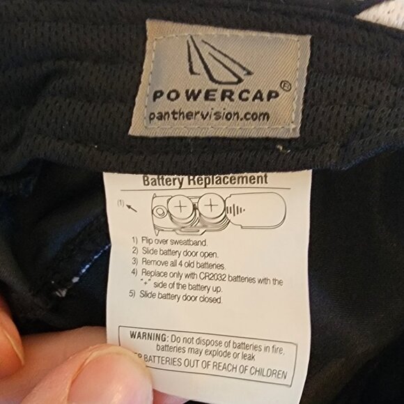 Black Powercap Hands Free Lighting LED Hat Cap - Picture 4 of 4